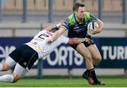 23 October 2016; Jack Carty of Connacht is tackled by Tommaso d'Apice of Zebre during the European Rugby Champions Cup Pool 2 Round 2 match between Zebre Rugby and Connacht Rugby at Stadio Lanfranchi in Parma. Photo by Roberto Bregani/Sportsfile