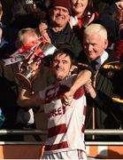 23 October 2016; Slaughtneil Emmetts captain Chris McKaigue lifting the cup after the AIB Ulster GAA Hurling Senior Club Championship Final game between Loughgiel Shamrocks and Slaughtneil Emmetts at the Athletic Grounds in Armagh. Photo by Philip Fitzpatrick/Sportsfile