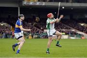 23 October 2016; Mikey Kiely of Ballybrown in action against Kevin O'Brien of Patrickswell during the Limerick County Senior Club Hurling Championship Final between Ballybrown and Patrickswell at the Gaelic Grounds in Limerick. Photo by Diarmuid Greene/Sportsfile