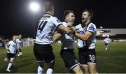 23 October 2016; Brian Gartland of Dundalk is congratulated by team-mates Dane Massey, left, and Robbie Benson, right, during the SSE Airtricity League Premier Division game between Dundalk and Bohemians at Oriel Park in Dundalk. Photo by Sportsfile