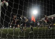 23 October 2016; Brian Gartland of Dundalk scores his side's second goal during the SSE Airtricity League Premier Division game between Dundalk and Bohemians at Oriel Park in Dundalk. Photo by David Maher/Sportsfile