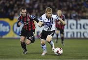 23 October 2016; Daryl Horgan of Dundalk in action against Derek Pender of Bohemians during the SSE Airtricity League Premier Division game between Dundalk and Bohemians at Oriel Park in Dundalk. Photo by Sportsfile