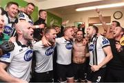 23 October 2016; Dundalk players celebrate in the dressing room after the SSE Airtricity League Premier Division game between Dundalk and Bohemians at Oriel Park in Dundalk. Photo by David Maher/Sportsfile