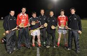 8 March 2011; Pictured are, from left to right, Brian Murray, Limerick, Wesley Morrisey, Dairmuid O'Sullivan, Louth, Ciaran Carey, Jerry Wallace, Limerick, Donnacha O'Sullivan, Louth, and Seamus Hickey Limerick, during a session as part of the GPA’s Hurling Twinning Programme that pairs McCarthy Cup hurling squads with non-traditional hurling counties. GPA Hurling Twinning Session - Louth and Limerick, Training Grounds, Darver, Co. Louth. Picture credit: Oliver McVeigh / SPORTSFILE