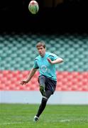 11 March 2011; Ireland's Ronan O'Gara practices his kicking during the squad captain's run ahead of their RBS Six Nations Rugby Championship match against Wales on Saturday. Ireland Rugby Squad Captain's Run, Millennium Stadium, Cardiff, Wales. Picture credit: Matt Browne / SPORTSFILE