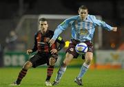 11 March 2011; Alan McNally, Drogheda United, in action against Christopher Fagan, Bohemians. Airtricity League Premier Division, Bohemians v Drogheda United, Dalymount Park, Dublin. Photo by Sportsfile