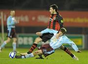 11 March 2011; Killian Brennan, Bohemians, in action against Karl Somers, Drogheda United. Airtricity League Premier Division, Bohemians v Drogheda United, Dalymount Park, Dublin. Photo by Sportsfile