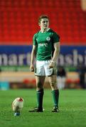 11 March 2011; Paddy Jackson, Ireland, looks up before taking a penalty kick. U20 Six Nations Rugby Championship, Wales v Ireland, Parc y Scarlets, Llanelli, Carmarthenshire, Wales. Picture credit: Barry Cregg / SPORTSFILE