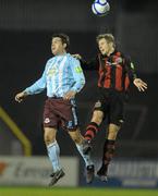11 March 2011; Ger O'Brien, Bohemians, in action against John Lester, Drogheda United. Airtricity League Premier Division, Bohemians v Drogheda United, Dalymount Park, Dublin. Photo by Sportsfile