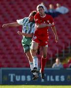 28 October 2001; Noel Hartigan of Cork City in action against Mick Doohan of Bray Wanderers during the eircom League Premier Division match between Cork City and Bray Wanderers at Turners Cross in Cork. Photo by Brendan Moran/Sportsfile