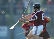 28 October 2001; Sean McMahon of St Josephs Doora Barefield clears under pressure from Mick Mahony of Ballygunner during the AIB Munster Senior Club Hurling Championship Quarter-Final match between Ballygunner and St Joseph's Doora Barefield at Walsh Park in Waterford. Photo by Ray McManus/Sportsfile