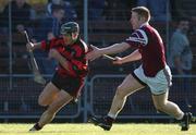 28 October 2001; Billy O'Sullivan of Ballygunner, races past Fergal O'Sullivan of St Joseph's Doora Barefield during the AIB Munster Senior Club Hurling Championship Quarter-Final match between Ballygunner and St Joseph's Doora Barefield at Walsh Park in Waterford. Photo by Ray McManus/Sportsfile
