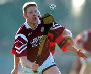 28 October 2001; Kenneth Kennedy of St Joseph's Doora Barefield holds possession from  Billy O'Sullivan of Ballygunner during the AIB Munster Senior Club Hurling Championship Quarter-Final match between Ballygunner and St Joseph's Doora Barefield at Walsh Park in Waterford. Photo by Ray McManus/Sportsfile