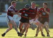 28 October 2001; Darragh O'Sullivan of Ballygunner in action against Fergal O'Sullivan and Colm Mullen, both of St Joseph's Doora Barefield during the AIB Munster Senior Club Hurling Championship Quarter-Final match between Ballygunner and St Joseph's Doora Barefield at Walsh Park in Waterford. Photo by Ray McManus/Sportsfile