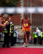 29 October 2001; South African Zacharia Mpolokeng on his way to winning the adidas Dublin Marathon 2001 in a time of 02:14:03. Photo by Ray McManus/Sportsfile