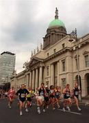 29 October 2001; Runners pass the Custom House during the adidas Dublin Marathon 2001, Dublin. Photo by Brian Lawless/Sportsfile
