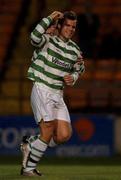 29 October 2001; Stephen Grant of Shamrock Rovers celebrates after scoring his side's first goal during the eircom League Cup Round 1 match between Shelbourne and Shamrock Rovers at Tolka Park in Dublin. Photo by Ray McManus/Sportsfile