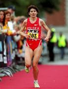 29 October 2001; Jonna Gront-Chamiel, Poland, in action during the Dublin Marathon in Dublin. Photo by Ray McManus/Sportsfile