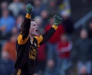 4 November 2001; Richie Kealy of Dunshaughlin celebrates at the final whistle following the Meath County Football Final match between Dunshaughlin and Skryne at Pairc Tailteann in Navan, Meath. Photo by Aofie Rice/Sportsfile
