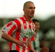 4 November 2001; Jamie Hughes of Derry City during the eircom League Premier Division match between Bray Wanderers and Derry City at the Carlisle Grounds in Bray, Wicklow. Photo by Ray Lohan/Sportsfile