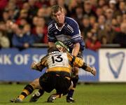 26 October 2001; Victor Costello of Leinster is tackled by Andy Marinos of Newport during the Heineken Cup Pool 6 Round 3 match between Leinster and Newport at Donnybrook Stadium in Dublin. Photo by Brendan Moran/Sportsfile