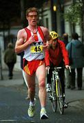 29 October 2001; Eoin O'Connell in action during the adidas Dublin Marathon in Dublin. Photo by Ronnie McGarry/Sportsfile