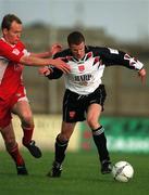 4 November 2001; James Keddy of Dundalk in action against Anthony Buckley of Cork City during the eircom League Premier Division match between Dundalk and Cork City at Oriel Park in Dundalk, Louth. Photo by Matt Browne/Sportsfile