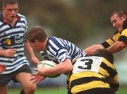 10 November 2001; Des Clohessy of Blackrock College is tackled by Pat O'Hanlon of Young Munster during the AIB League match between Blackrock College and Young Munster at Stradbrook Road in Dublin. Photo by Matt Browne/Sportsfile