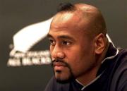 8 November 2001; Jonah Lomu of New Zealand during the New Zealand touring party's press conference at the Holiday Inn in Belfast. Photo by Sportsfile