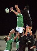 13 November 2001; Leo Cullen of Ireland wins possession of the ball during the line-out ahead of Dion Waller of New Zealand during the &quot;A&quot; International Rugby Friendly match between Ireland and New Zealand at Ravenhill Stadium in Belfast. Photo by Matt Browne/Sportsfile