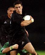 13 November 2001; David Hill of New Zealand is tackled by Keith Gleeson of Ireland during the &quot;A&quot; International Rugby Friendly match between Ireland and New Zealand at Ravenhill Stadium in Belfast. Photo by Matt Browne/Sportsfile