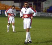 13 November 2001; Vinnie Jones of Carlisle United during the soccer friendly match between Shelbourne and Carlisle United at Tolka Park in Dublin. Photo by Aofie Rice/Sportsfile