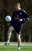 14 November 2001; Steve Staunton, who did not take part during the squad training session, practices some light kicking  during a Republic of Ireland Squad Training Session at Azadi Sports Complex in Tehran, Iran. Photo by David Maher/Sportsfile
