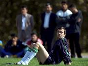 14 November 2001;  Gary Breen, who did not take part during the squad training session, watches his team-mates in action during a Republic of Ireland Squad Training Session at Azadi Sports Complex in Tehran, Iran. Photo by David Maher/Sportsfile
