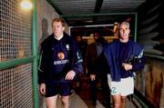 14 November 2001; Steve Staunton, left, and Republic of Ireland manager Mick McCarthy following a Republic of Ireland Squad Training Session at the Azadi Stadium in  Tehran, Iran. Photo by David Maher/Sportsfile