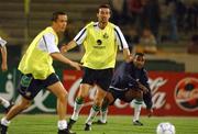 14 November 2001; Gary Breen, centre, in action alongside Gary Kelly, left, and Clinton Morrison during a Republic of Ireland Squad Training Session at the Azadi Stadium in  Tehran, Iran. Photo by David Maher/Sportsfile