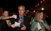 16 November 2001; Irish fans welcome home manager Mick McCarthy after the Republic of Ireland soccer team qualified for the 2002 World Cup Finals in Japan during the homecoming at Dublin Airport in Dublin. Photo by David Maher/Sportsfile