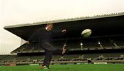 16 November 2001; David Humphreys during an Ireland Rugby Kicking session at Lansdowne Road in Dublin. Photo by Matt Browne/Sportsfile