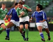 11 November 2001; Tyrone Howe of Ireland in action against Johnathan Meredith of Samoa during the International Rugby match between Ireland and Samoa at Lansdowne Road in Dublin. Photo by Matt Browne/Sportsfile