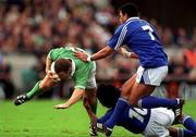 11 November 2001; Kevin Maggs of Ireland, is tackled by Semo Sititi, 7, and Earl Va'a, both of Samoa during the International Rugby match between Ireland and Samoa at Lansdowne Road in Dublin. Photo by Matt Browne/Sportsfile