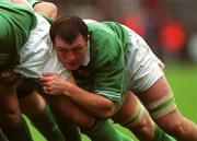 11 November 2001; Eric Miller of Ireland during the International Rugby match between Ireland and Samoa at Lansdowne Road in Dublin. Photo by Matt Browne/Sportsfile