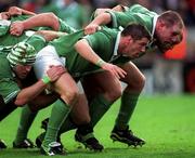 11 November 2001; Ireland front row, Emmet Byrne, left, Frank Sheahan, centre, and Peter Clohessy, engage against the Samoan front row in the scrum during the International Rugby match between Ireland and Samoa at Lansdowne Road in Dublin. Photo by Matt Browne/Sportsfile