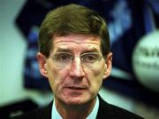 6 November 2001; John Bailey, Chairman of the Dublin County Board, pictured during a Dublin football press conference at Parnell Park in Dublin. Photo by Aofie Rice/Sportsfile