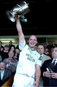 14 October 2001;O'Loughlin Gaels captain Andy Comerford lifts the cup after victory over Graigue Ballycallan, following the AIB Kilkenny Senior Club Championship Hurling Final match between O'Loughlin Gaels and Graigue Ballycallan at Nowlan Park in Kilkenny. Photo by Damien Eagers/Sportsfile