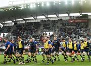 23 October 2016; Leinster players prior to the European Rugby Champions Cup Pool 4 Round 2 match between Leinster and Montpellier at Altrad Stadium in Montpellier, France. Photo by Stephen McCarthy/Sportsfile