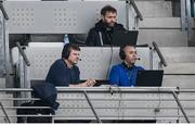 23 October 2016; Newstalk commentators Andrew Dunne, left, and Dave McIntyre during the European Rugby Champions Cup Pool 4 Round 2 match between Leinster and Montpellier at Altrad Stadium in Montpellier, France. Photo by Stephen McCarthy/Sportsfile