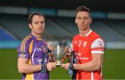 24 October 2016; Ryan O'Dwyer of Kilmacud Crokes, left, and Mark Schutte of Cuala in attendance at the Dublin Senior Hurling Championship Final Preview ahead of the final which takes place on Saturday 29th October at 3.00pm at Parnell Park in Dublin. Photo by Piaras Ó Mídheach/Sportsfile