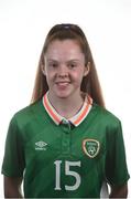 24 October 2016; Carla McManus of Republic of Ireland during an Under 17 squad portrait session at Fota Island, Cork. Photo by David Maher/Sportsfile