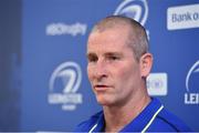25 October 2016; Leinster senior coach Stuart Lancaster during Leinster Rugby Squad Press Conference at UCD in Belfield, Dublin. Photo by Matt Browne/Sportsfile