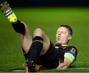 25 October 2016; Shane Grimes of Dundalk reacts after picking up an injury during the SSE Airtricity League Premier Division match between St Patrick's Athletic and Dundalk at Richmond Park in Dublin. Photo by Seb Daly/Sportsfile